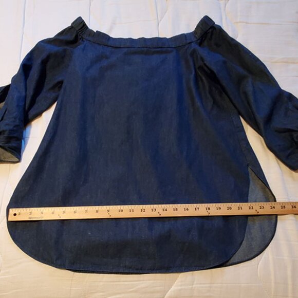 Tibi denim 3/4 sleeve top size 4 s/m - Picture 2 of 4